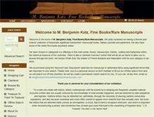 Tablet Screenshot of mbenjaminkatzfinebooksraremanuscripts.com